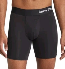 NWOT TOMMY JOHN COOL COTTON 5-INCH BOXER BRIEF MEN'S UNDERWEAR BLACK SIZE L