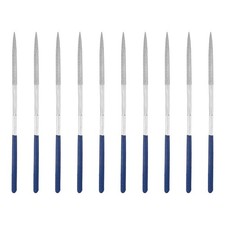 10 piezas 4 x 160 mm aguja diamante lima triangular 100 grano, plata