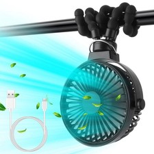 Portable Baby Stroller Fan Rechargeable Handheld Fan with Flexible Tripod Clip O