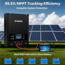 80A 250V MPPT Solar Panel Battery Charge Controller 12V/24/36/48V LCD Regulator