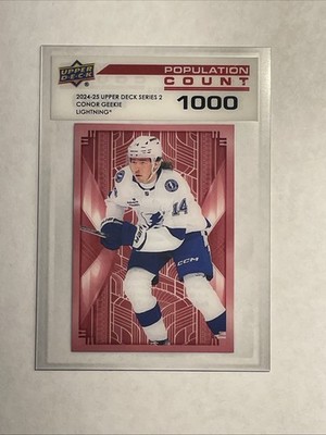 24-25 Upper Deck Series 2 Population Count 1000 Conor Geekie #PC-48 Lightning RC