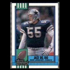 Jack Del Rio Rookie #488 1990 Topps Dallas Cowboys Football Card NFL. rookie card picture