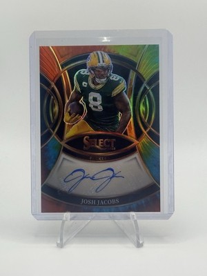 JOSH JACOBS 2025 SELECT SIGNATURES TIE-DYE PRIZM PACKERS AUTO /25 NICE Auto