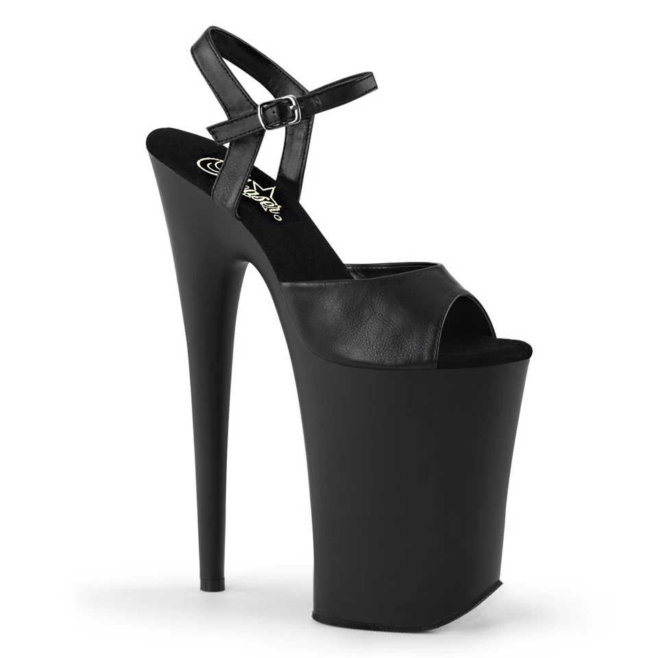 Sale INFINITY-909 Pleaser Damen High Heels Plateau Sandaletten schwarz matt Gr41 - Bild 1 von 1