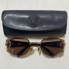 GIANNI VERSACE MOD S65 COL 31L Sunglasses Vintage Brown Gold w/ Case Authentic