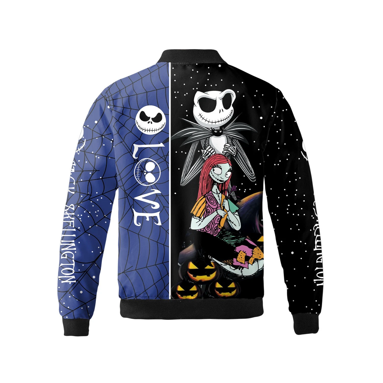 Love Jack Skellington & Sally Nightmare Couple Before Xmas Bomber Jacket image 3