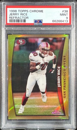 Jerry Rice 1998 Topps Chrome #38 *Refractor* 49ers Color Match Beautiful PSA 9