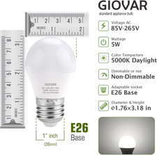 2-Pack LED Refrigerator Light Bulbs 40 Watt Equivalent 120V, A15 Appliance Li...