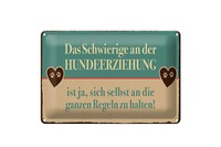 Blechschild Spruch 20X30 Cm Hundeerziehungsregeln Schild