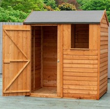 6x4 REVERSE APEX SHED GARDEN WOODEN STORAGEW TOOL BIKE STORE WINDOW WOOD 6FT 4FT