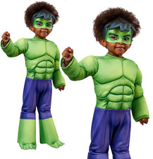 Deluxe Hulk Costume Boys Film Licensed Superhero Fancy Dress Toddler Kids
