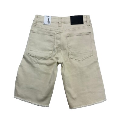 Rue21 Jean Shorts Mens 26 Beige Denim Supreme Flex Stretch Distressed NWT