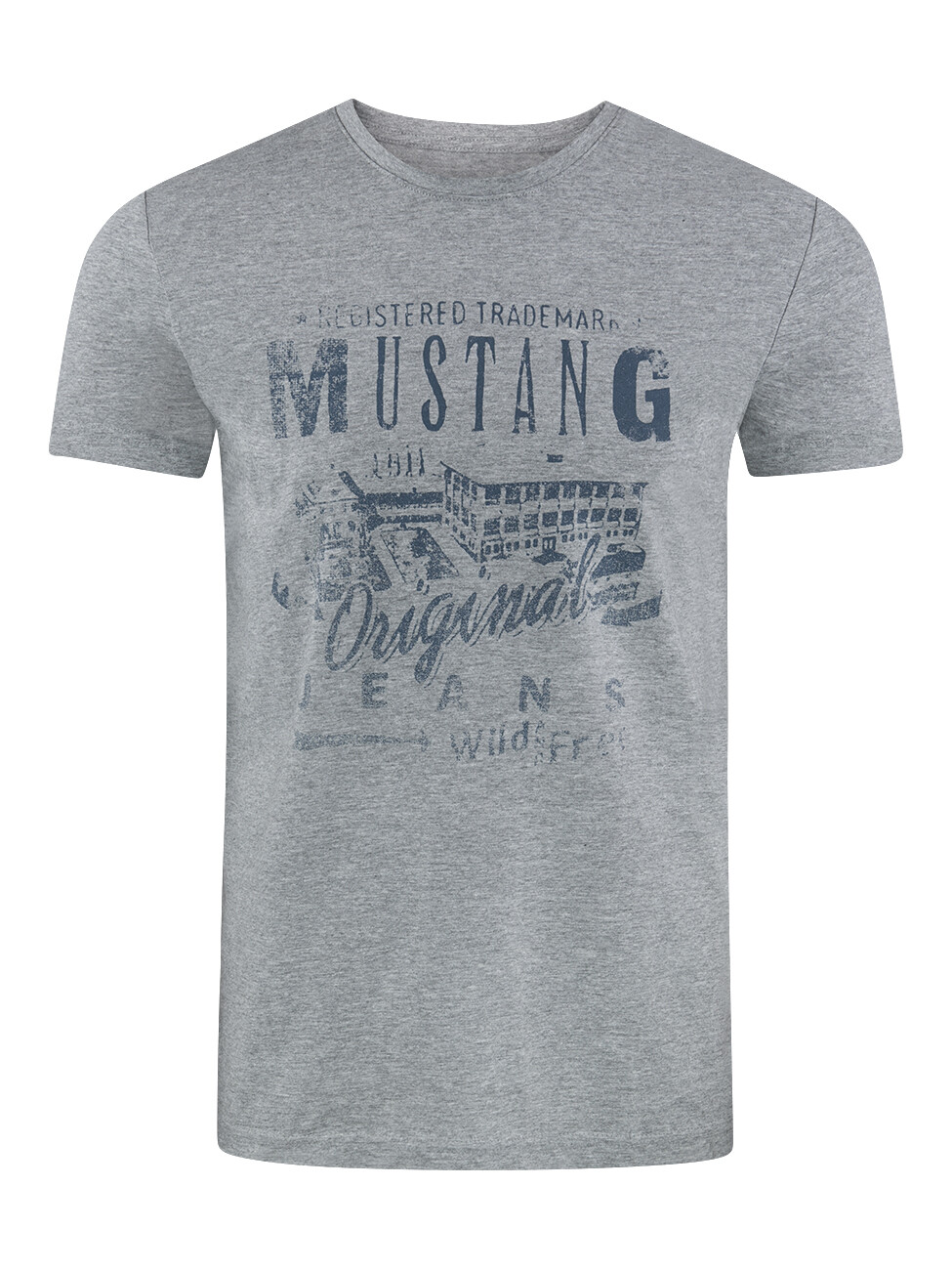 Футболка Mustang Herren с базовым принтом Футболка Rundhals Kurzarm 100 Baumwolle NEU 4490₽