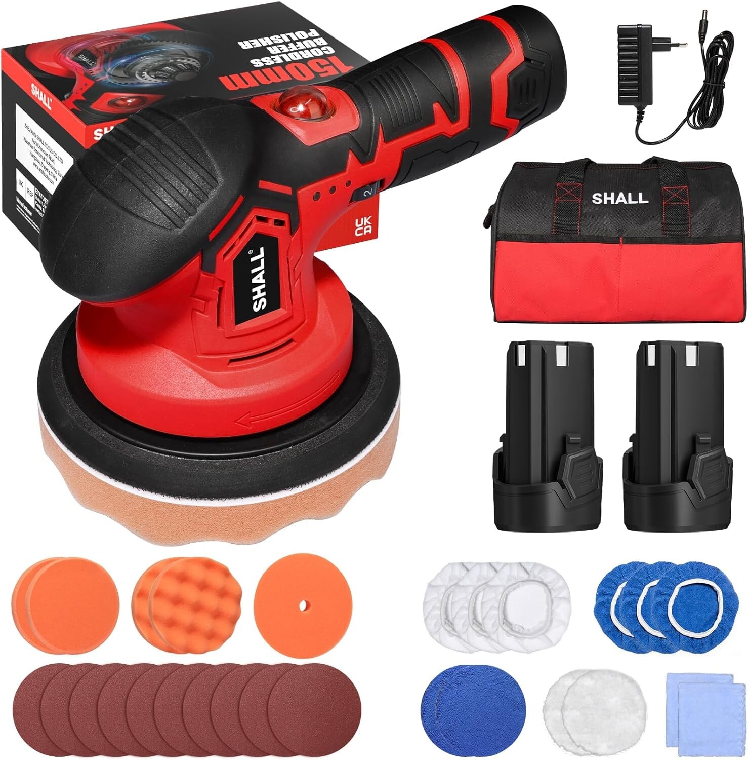 Lucidatrice SHALL DA Cordless 6 Pollici - Eccentrica 4mm per Detailing