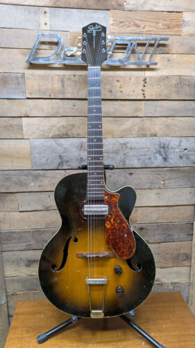 Harmony Silvertone H61 Vintage Electric Hollow Jazz Guitar w/ Staple Gibson P13