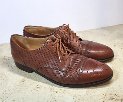 Caporicci Brown Toe Cap Brogueing Tie Dot All Leather Oxford  display picture 1