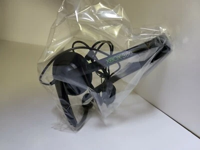 Original Microsoft XBOX 360 Genuine OEM Black Wired Chat Headset with Mic #15F