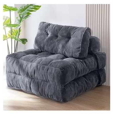 MAXYOYO Klapp Cord SOFA Stuhl BETT Boden Matratze MATTE Single Grau NEU