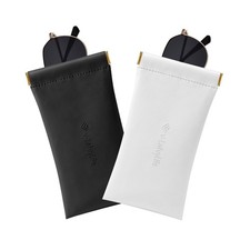 V-LAFUYLIFE Sunglasses Case Soft, 2 Pack Eyeglasses One Size, Black/White