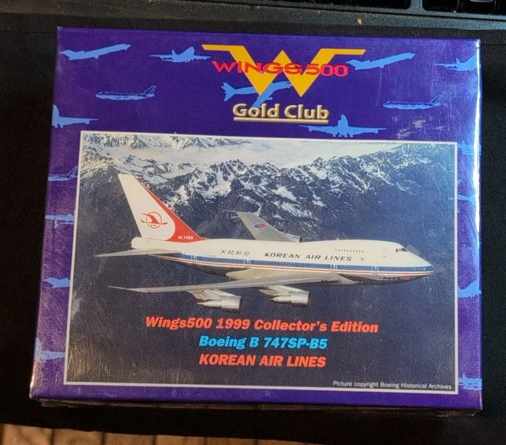Herpa Wings Korean Airlines Boeing B747SP-B5  Gold Club 1:500 #511988 HL7457 NEW