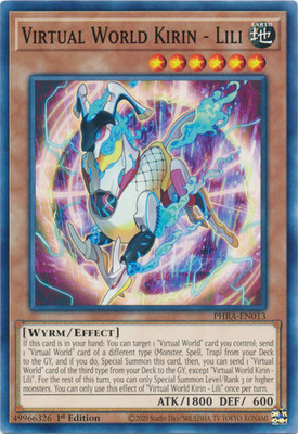 Virtual World Kirin - Lili x3 PHRA-EN013 Yu-Gi-Oh! TCG 1st Ed Common Playset