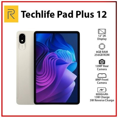 Realme Techlife Pad Plus 12 4G SILVER 8GB+256GB LTE Android PC Tablet (Wi-Fi+4G)