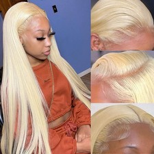 30 Inch 613 Lace Front Wig Human Hair 13x5 Straight 613 HD Lace Frontal Wig H...