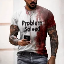 Problem Solved Bloody Shirt, Halloween Horror Graphic - All Over Print T-Shirt