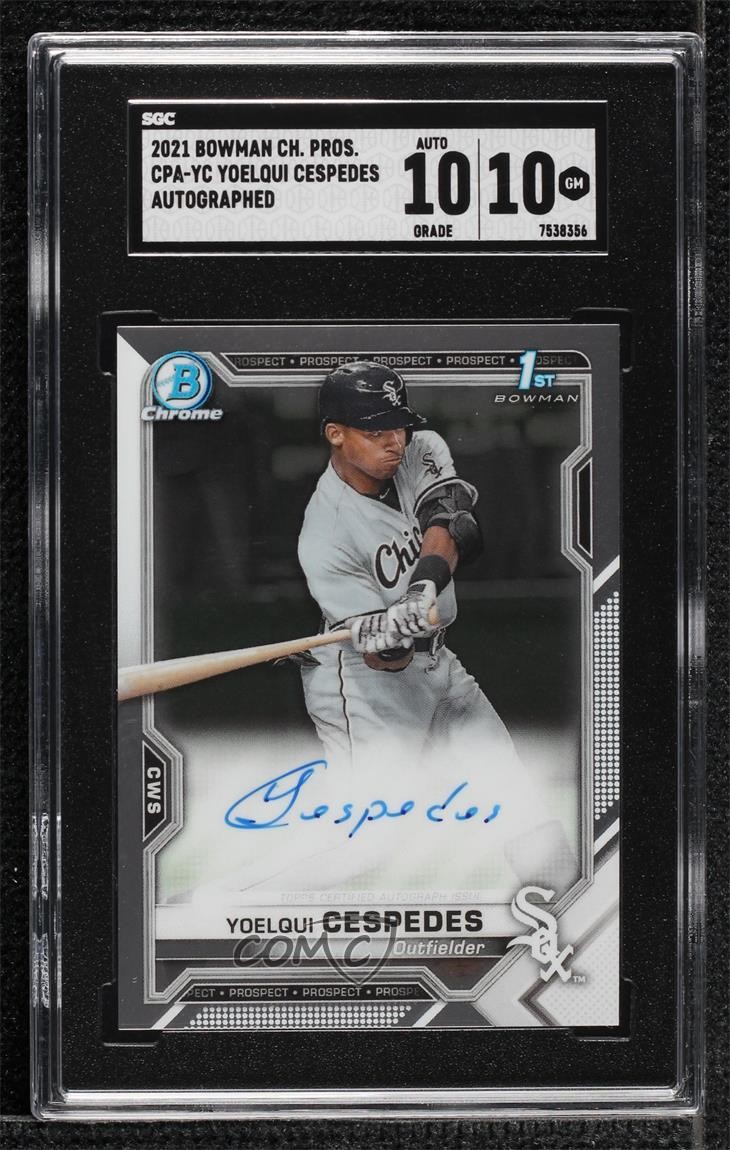 2021 Bowman Chrome Prospect Yoelqui Cespedes #CPA-YC SGC 10 GEM Auto 0q21