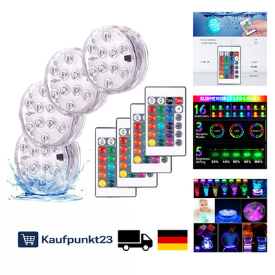 4 Stück LED Poolbeleuchtung Fernbedienung 16 Farben