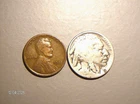1924 Buffalo Nickel & 1928 Wheat Cent, circulated  H6