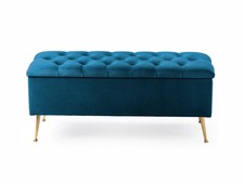 Ottoman Storage Box Chesterfield Velvet Blanket Toy Box Pouffe Bench Footstool