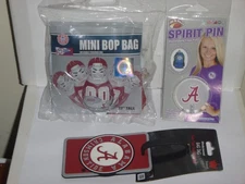 Alabama Crimson Tide Fan Bundle - Mini Bop Bag 12" - Spirit Pin - Luggage Tag