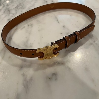 Celine Medium Triomphe Brown Belt Size 75