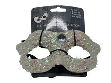 NEW Glitter Glam Masquerade Mask Pink Sequin Rhinestone Beaded Partywear Festive
