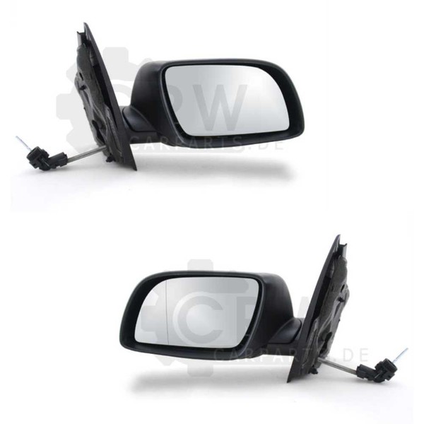 AußEnspiegel Set Schwarz FüR VW Polo 02 9N 10/01-04/05 AsphäRisch Lackierbar-image