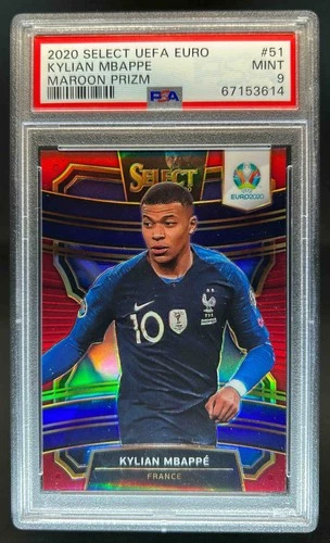 2020 Select UEFA Euro Kylian Mbappe Maroon Prizm Terrace #/165 France PSA 9