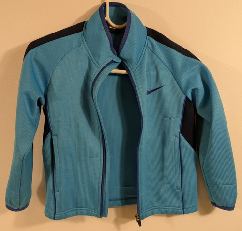 Nike Blue Jacket Zip Up Kids XXS Full Zip Warm Winter Coat Pre-Owned