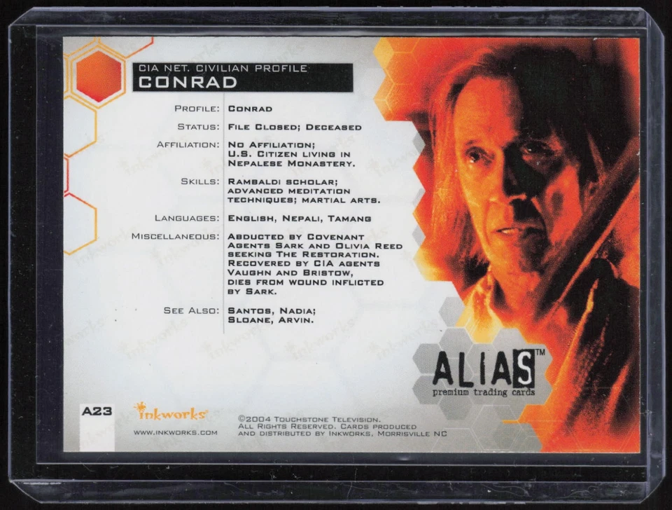 2004 Inkworks Alias Conrad David Carradine Auto Autograph - Image 2 of 2