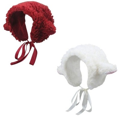 Furry Lamb Ear Sheep Ear Headband with Earflaps Women Influencers Popular