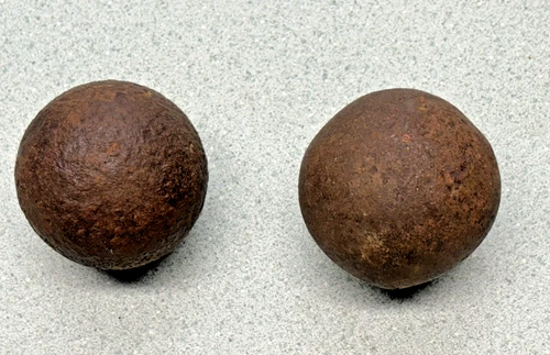 Civil War Canister Shot Grape Shot Cannonball 2.5” Original Lot 2 Balls Virginia