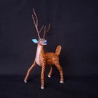 GORGEOUS OAXACAN WOOD CARVING DEER ALEBRIJE. MEXICAN FOLK ART.