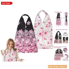 Adult Bib Dining Scarf for Women Microsuede Washable Reusable in Elegant Saku...