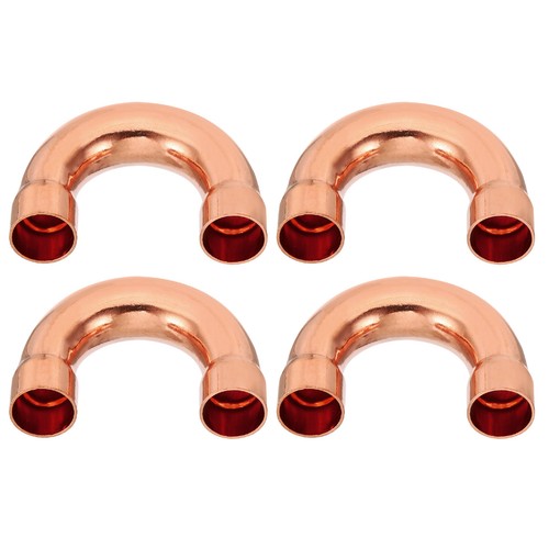 Accesorios de tubería de cobre ID de 5/8 pulgadas, 4 piezas tubo de cobre curvado de retorno de 180 grados