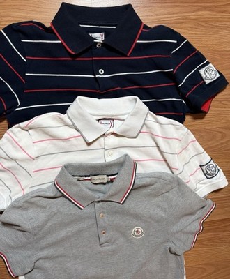 Lot of 3) Moncler womens S classic polo shirt Gamme Bleu Maglia 
