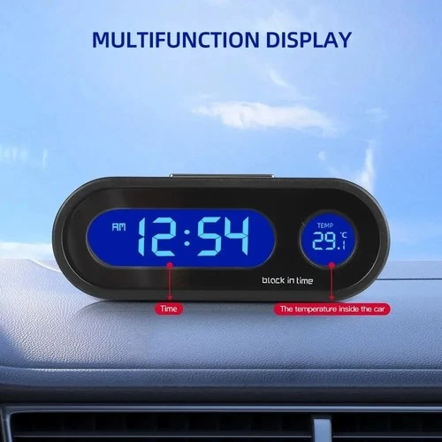 Mini Car Auto Thermometer Digital LCD Time Table Clock W/ Backlight Small - Picture 4 of 8