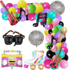 80er Jahre 90er Jahre Party Dekorationen Bundle Radio Boom Box, 139PCS Roller...