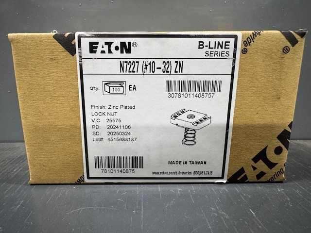 B-Line N7227ZN Steel Spring Nut, 10-32,Used on B72 (0.4"H x 0.81"W),sold/bx(100)