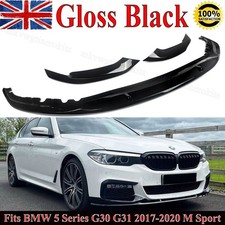 For BMW 5 Series G30 G31 M Sport Front Splitter Lip Spoiler Gloss Black MP Style