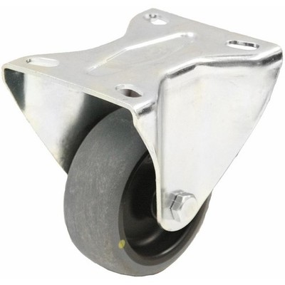 100mm fixed castor with grey electrically conductive thermoplastic rubber on pol